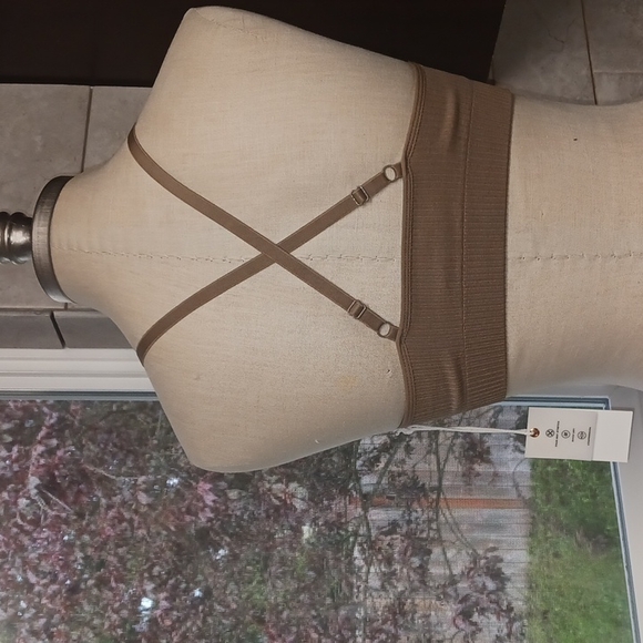 Nwt Good American brown seamless ribbed knit bra w/ adjustable straps size 1/2 - Picture 8 of 16